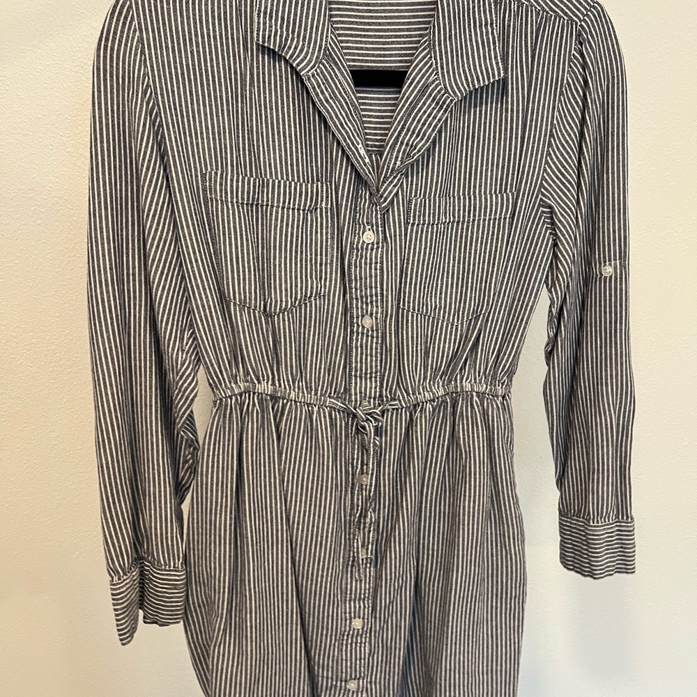 Stylish Striped Shirt Dress